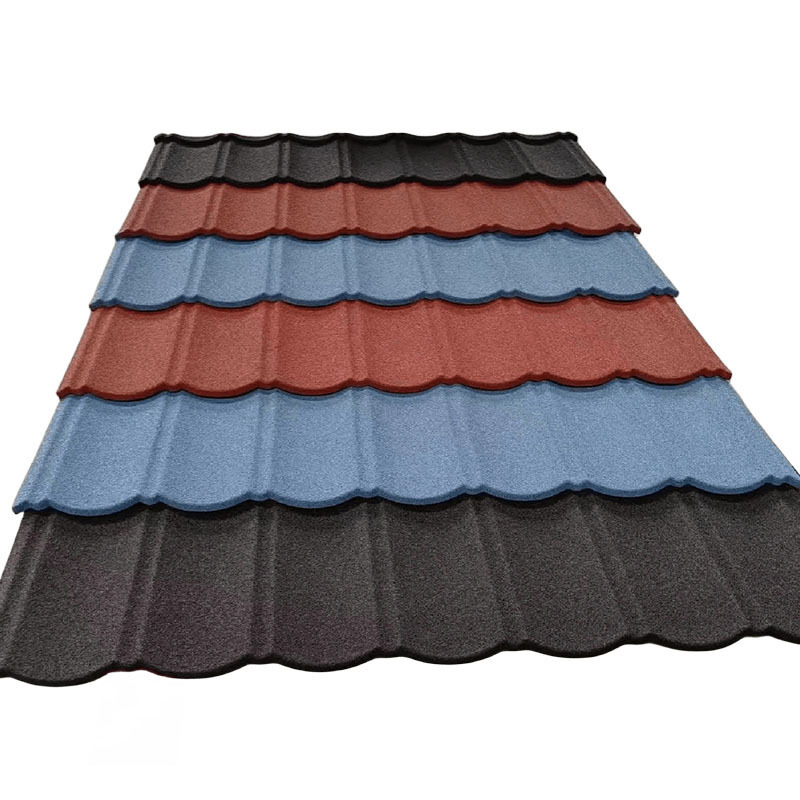 Colorful Stone Coated Roof Tiles Plain Roofing Sheets Made of Steel Metal Flat Building Materials for Apartment Shingle