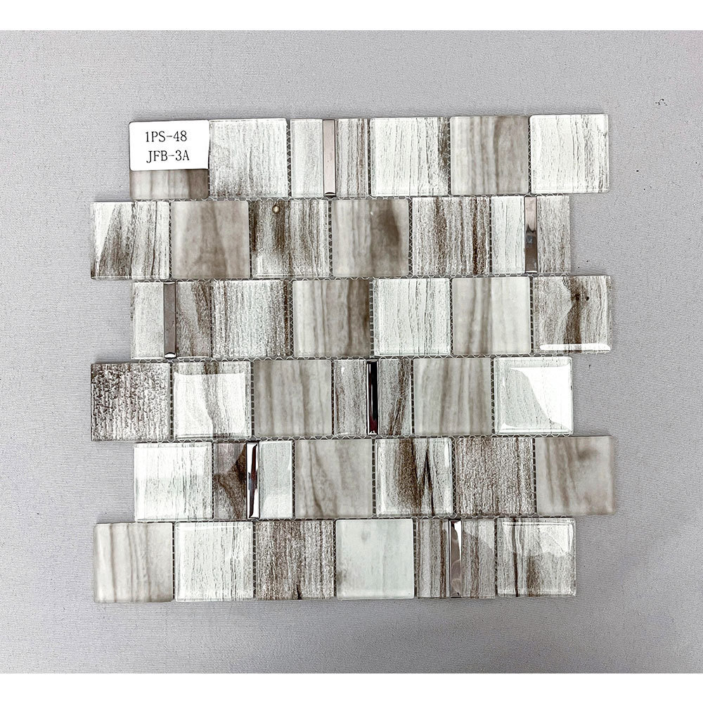 Philippines Kitchen Wall And Backsplash Metal Stainless Steel Glass Mosaic Tile