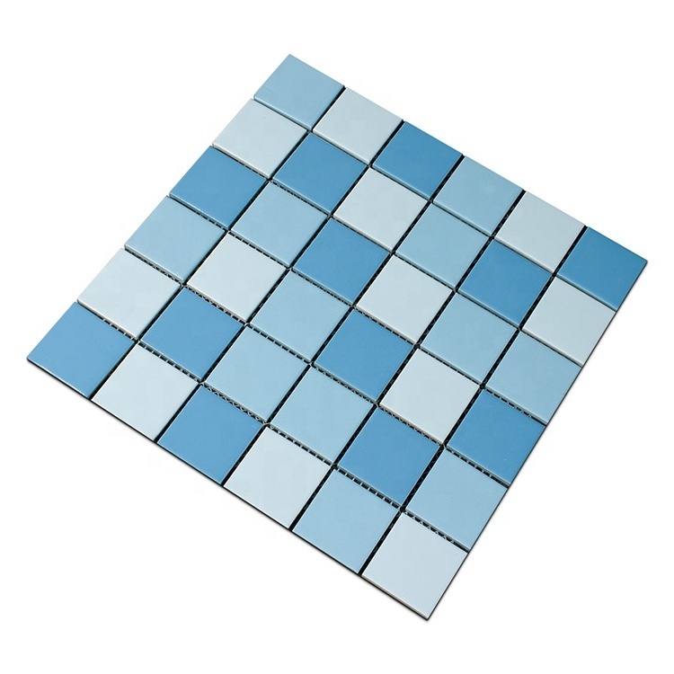 Foshan Mix Blue Swimming Pool 48x48 Mosaic Ceramic Tile