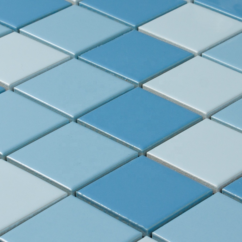 Foshan Mix Blue Swimming Pool 48x48 Mosaic Ceramic Tile