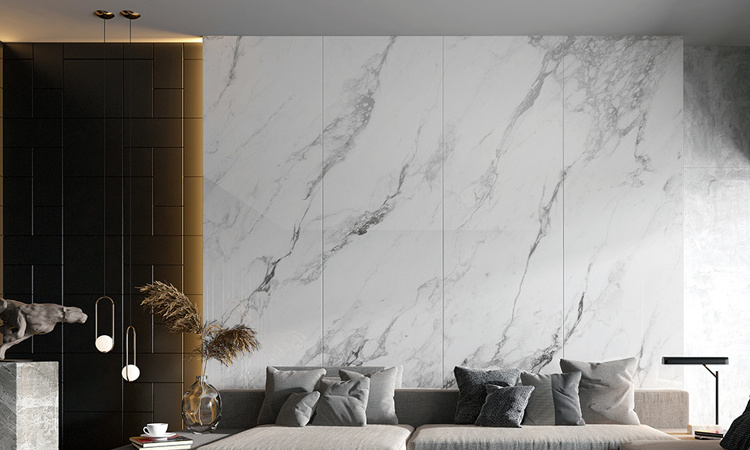 Factory Direct 800x2600mm White And Grey Natural Marble Board Tile Interior Wall Decoration Big Marble Slab Tile