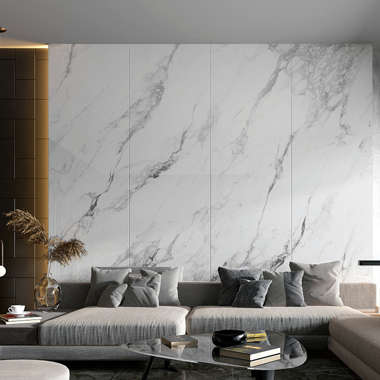 Factory Direct 800x2600mm White And Grey Natural Marble Board Tile Interior Wall Decoration Big Marble Slab Tile