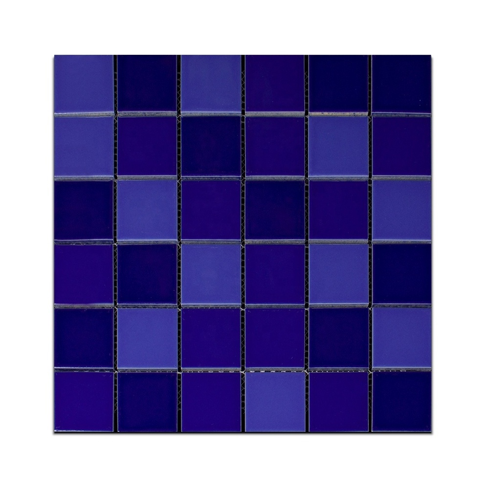 Foshan Mix Blue Swimming Pool 48x48 Mosaic Ceramic Tile