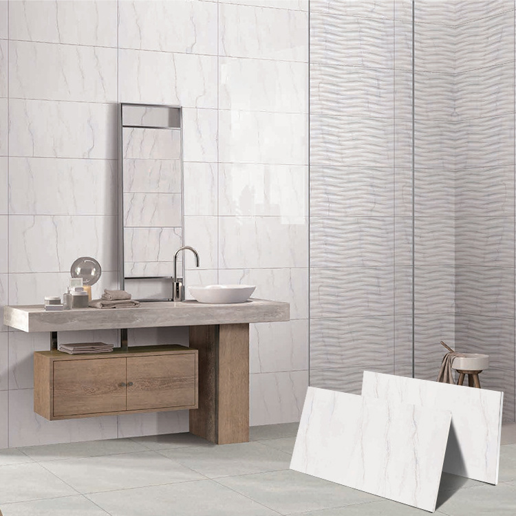 Bathroom Tiles Wall 300x600 Gray Wall Tile Border Ceramic Waves 3D Kitchen Wall Tiles