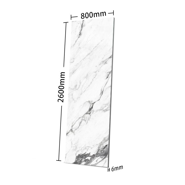 Factory Direct 800x2600mm White And Grey Natural Marble Board Tile Interior Wall Decoration Big Marble Slab Tile