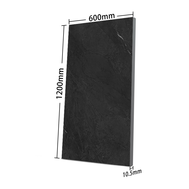 Cheap Price Bathroom 600x1200mm Rustic Glazed Grey Black Matt Anti Slip Outdoor Pool Ceramic Porcelain Floor Tile