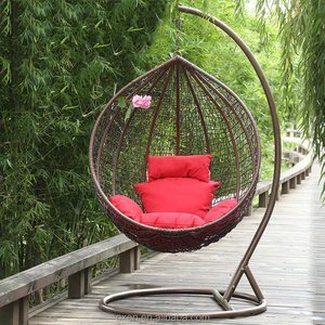 Egg Pod Hanging Wicker Two Seat Hammock Swing Chair