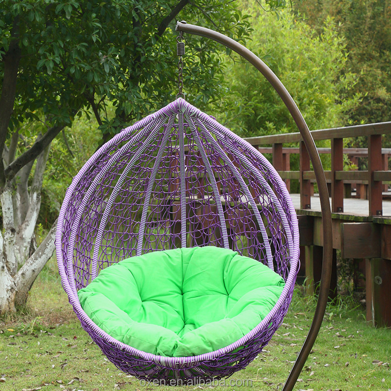 Egg Pod Hanging Wicker Two Seat Hammock Swing Chair