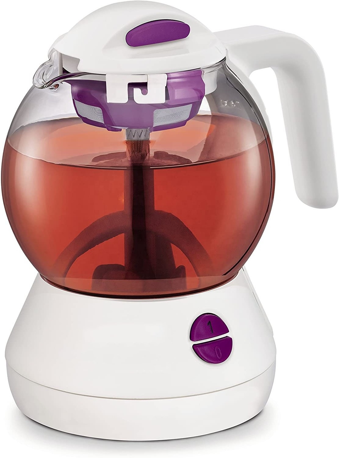 Amazon hotselling 1L capacity glass electric kettle teapot with warmer