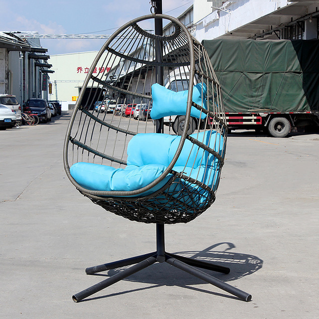 outdoor folding rattan swing chair detachable hanging chair with cushion