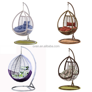 high quality garden balcony outdoor hanging egg shaped rattan wicker swing chair