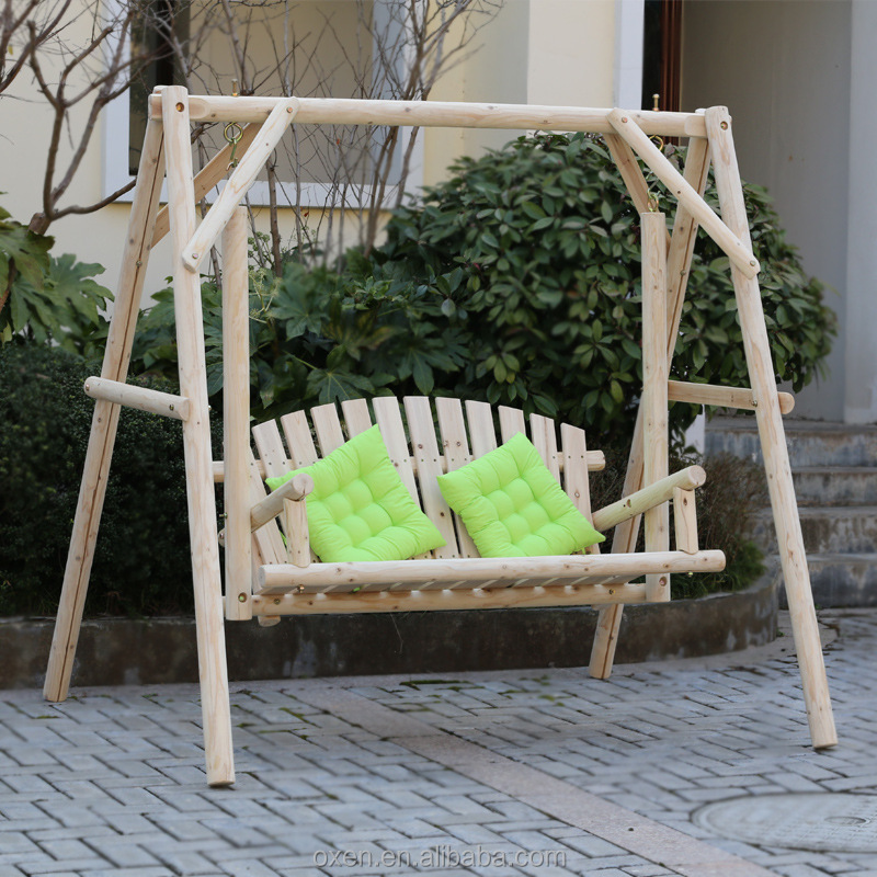 outdoor solid wood rural children swing egg chair wooden courtyard balcony garden home cradle swing hanging chair