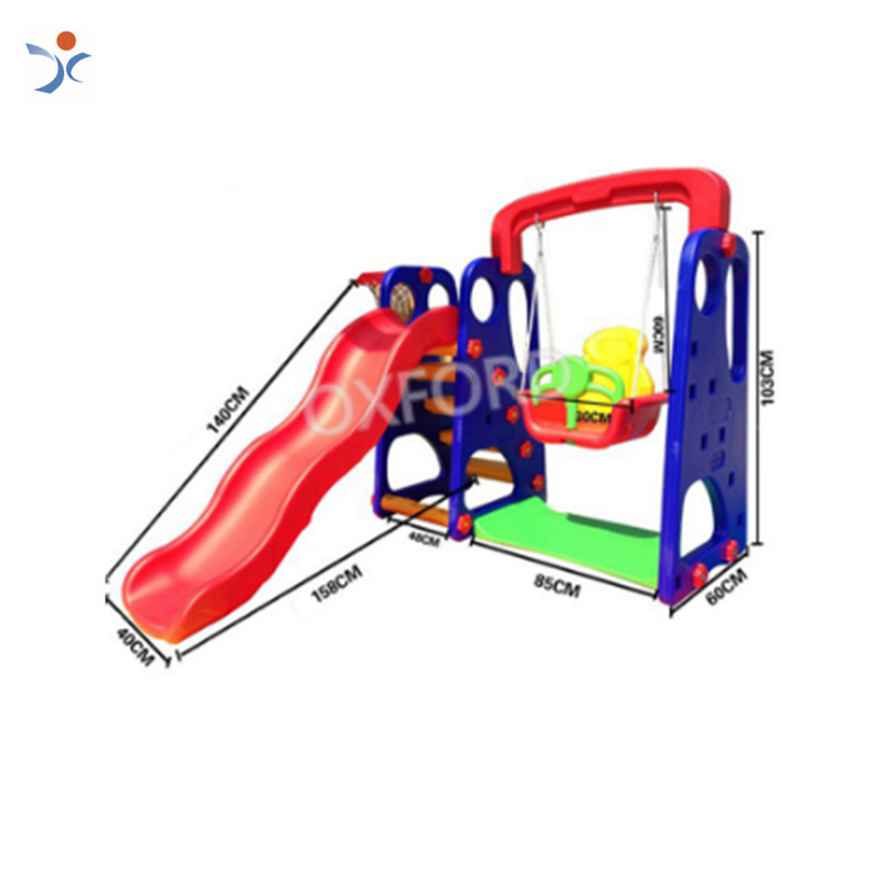 KB65 Kids Plastic slide set with swing Mini Kindergarten slide unit