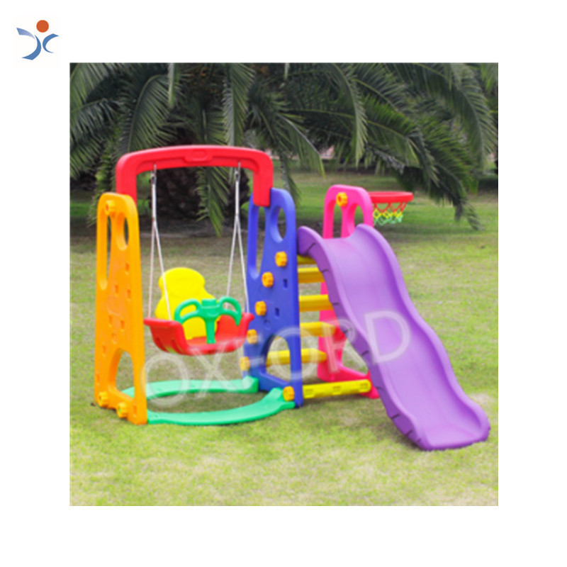 KB65 Kids Plastic slide set with swing Mini Kindergarten slide unit