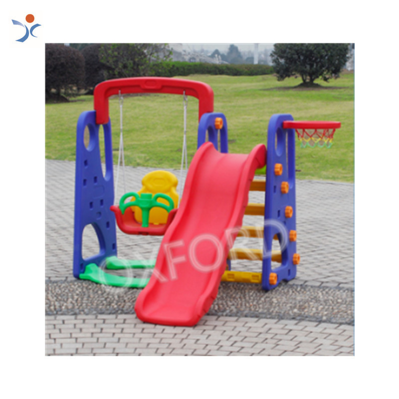 KB65 Kids Plastic slide set with swing Mini Kindergarten slide unit