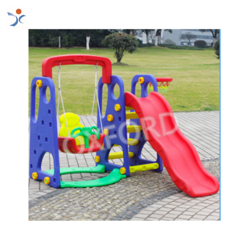 KB65 Kids Plastic slide set with swing Mini Kindergarten slide unit