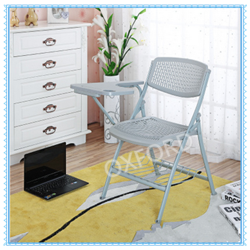 NJ398+03C+03D Writing board + stent web folding plastic chair