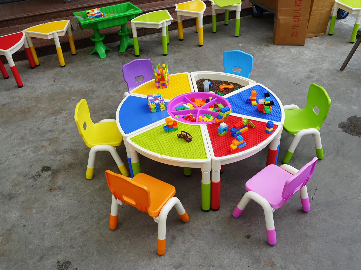 Children learning plastic table kindergarten furniture Kids table and chair