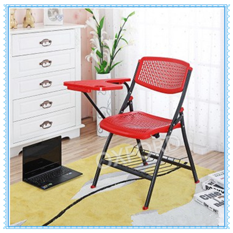 NJ398+03C+03D Writing board + stent web folding plastic chair