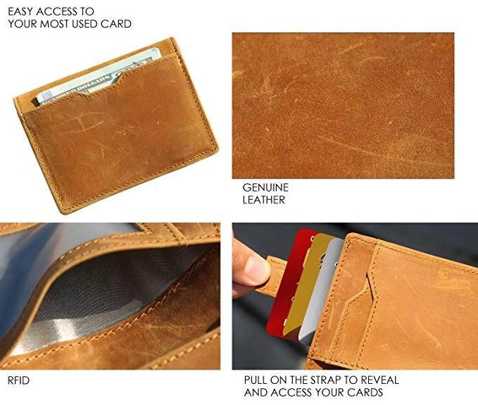 RFID Minimalist men leather wallet high quality wallet for men Western Thin Slim Card Holder ID