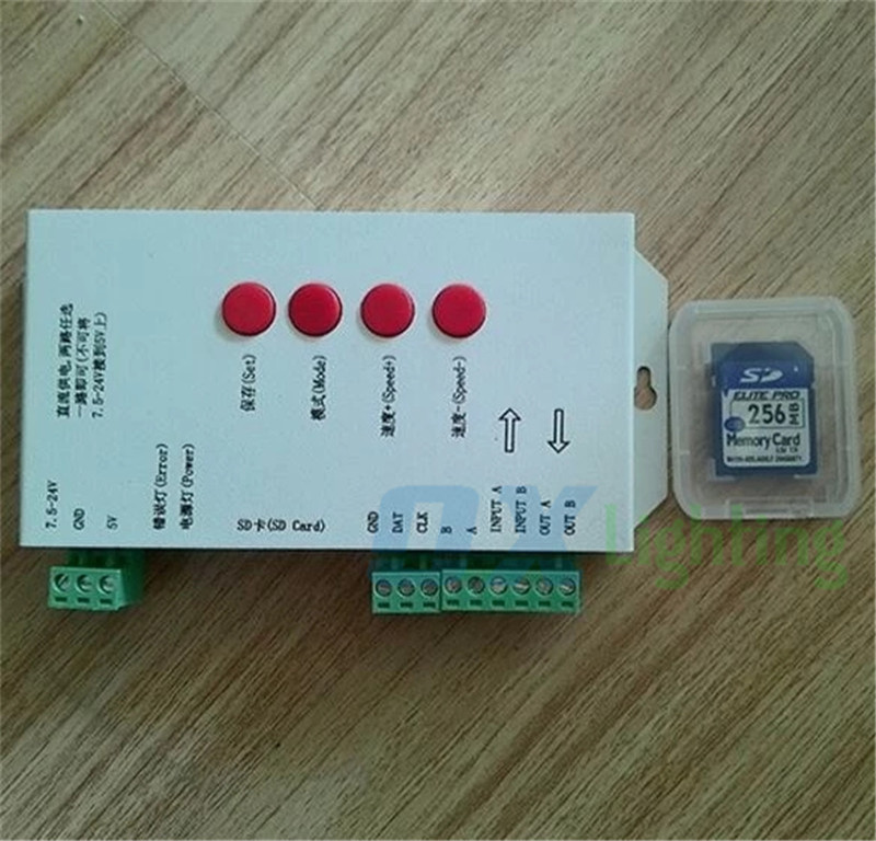 T-1000S T1000s Programmable Led Light Controller SK6812 WS2811 WS2812 WS2812b WS2801 Controller SD Card for LED Strip