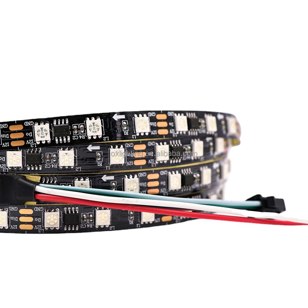 Ws2811 Led Strip 12v 24v Ic 5050 Rgb Rgbic 60led/M Pixels Programmable Individual Addressable Flexible Ws 2811 Led Strip Ribbon