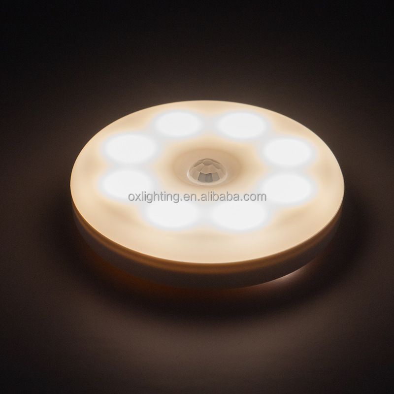 Rechargeable PIR Motion Sensor LED Cabinet Light Battery Night Light for Bathroom