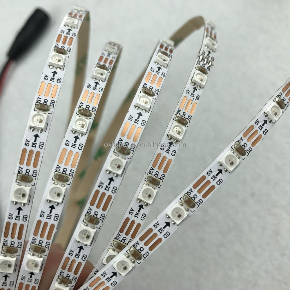 3mm 4mm 5mm 3535 addressable led strip tape DC 5V rgbic 60leds 144leds white black Slim programmable Led pixel strip Light