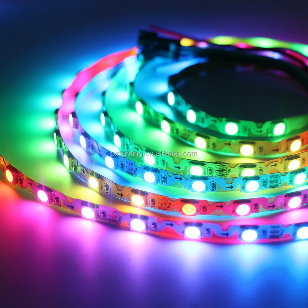 Full Color S LED Strip WS2812B 60LED DIY 5V 12v WS2812 6MM SPI Addressable Digital Bendable Zigzag RGBIC RGB LED Strip Letter