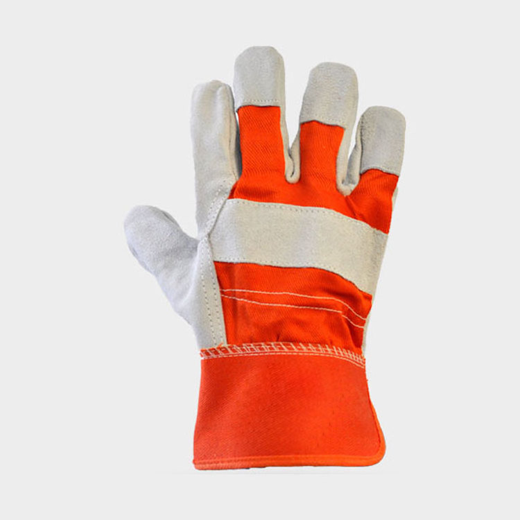 New Extra Protection Hand Protection Safety Double Palm Working Gloves Cow Split Leather