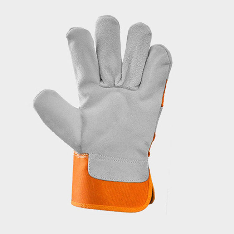 New Extra Protection Hand Protection Safety Double Palm Working Gloves Cow Split Leather