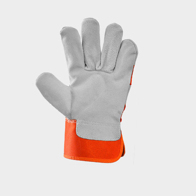 New Extra Protection Hand Protection Safety Double Palm Working Gloves Cow Split Leather