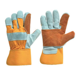 New Extra Protection Hand Protection Safety Double Palm Working Gloves Cow Split Leather