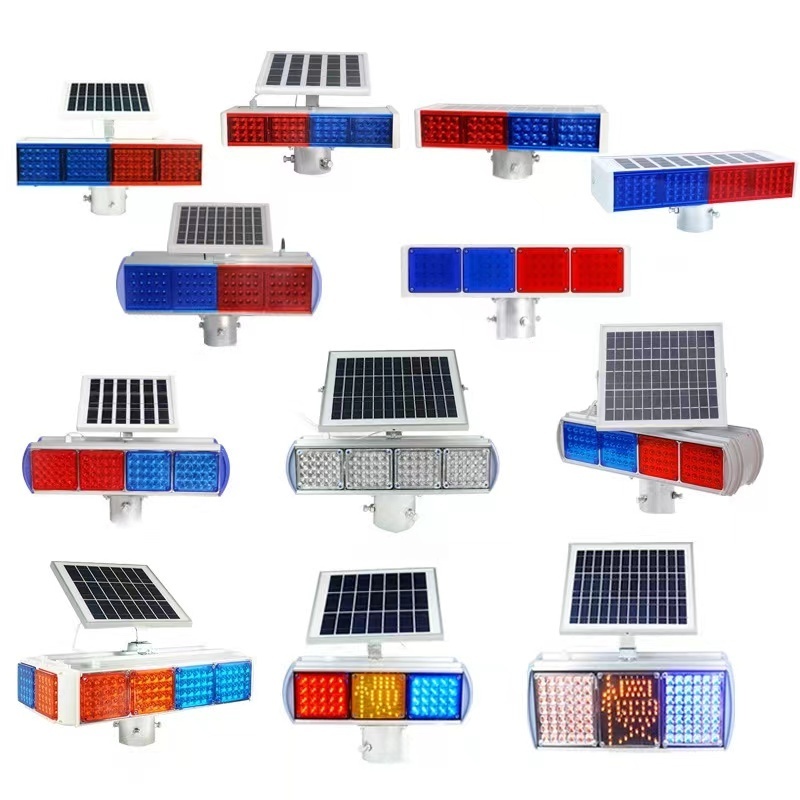 Road Traffic Lights Warning Lights Solar LED Signal Warning Flashing Beacon Lights for Road Safety