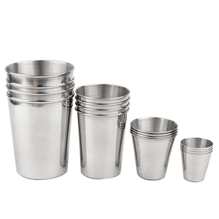 Unbreakable Stackable Brushed Metal Drinking Glasses Chilling Beer Cups Stainless Steel Pint Cups Water Tumblers