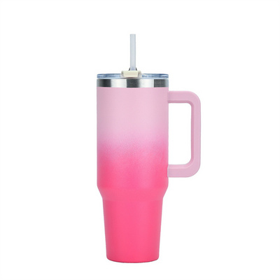 Double Wall Vacuum Reusable Stainless Steel Insulated Water Bottle Travel Mug Cup 30oz 40 oz Tumbler With Handle and Lid