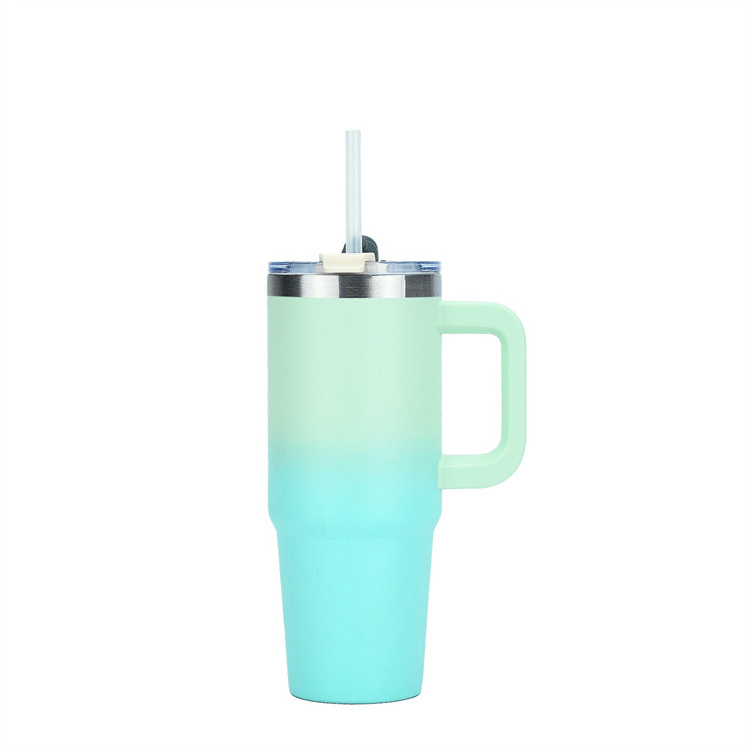 Double Wall Vacuum Reusable Stainless Steel Insulated Water Bottle Travel Mug Cup 30oz 40 oz Tumbler With Handle and Lid