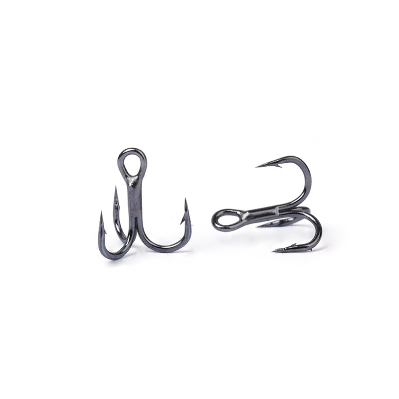 OUTKIT 10pcs 3x Factory Wholesale High Carbon Steel Fishing Treble Hooks Triples Hook