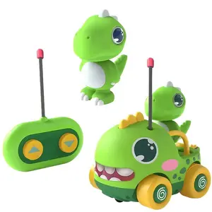 New Music Plastic Dinosaur Doll 4-Channel Electric Cartoon Dinosaur Remote Control Toy Car Gift For Children