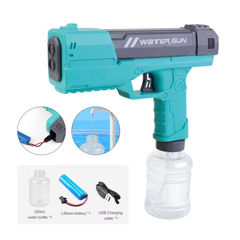 new generation double nozzle electric glock pistol shooting summer outdoor toy rechargeable electric water gun for kids