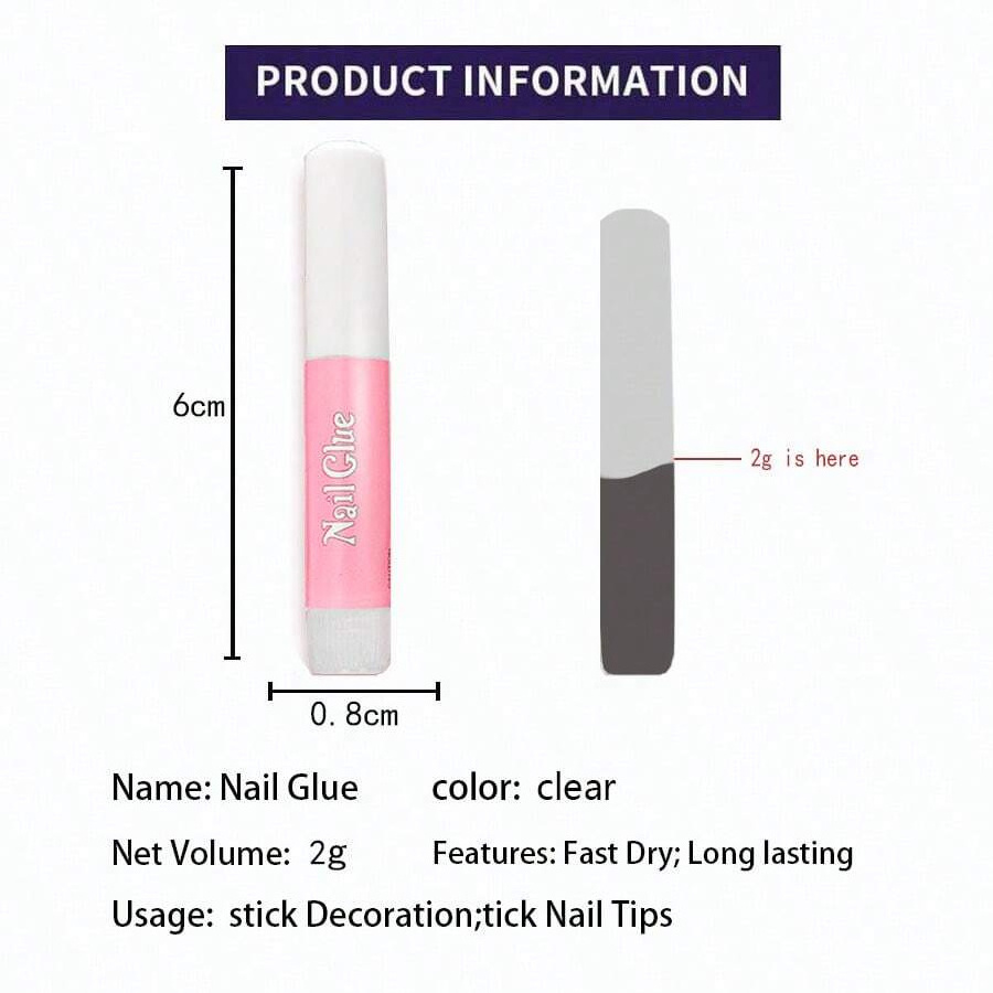 Fast Drying Strong Nail Glue For Press On Nail With Brush Acrylic Art Decorate Tips Press On Nail Glue Kit Accessories