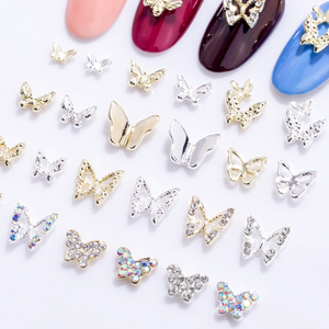 Nail Accessories Metal Mini Butterfly 3D Accessories Hollowed Out Mini Butterfly Micro Nail Diamond Wholesale