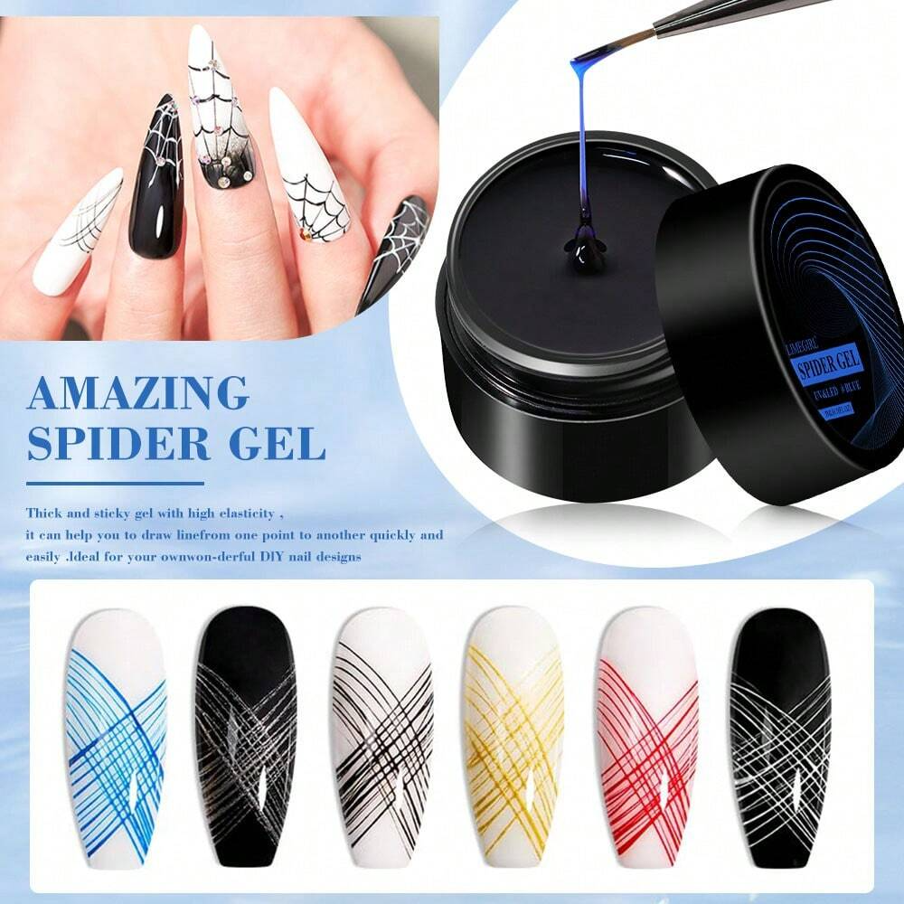 Hot Selling 6 Colors Nail Art Paint Diy Design Wire Liner Drawing Uv Gel Manicure Brush Nail Painting Set Gel Liner Nail Art Set