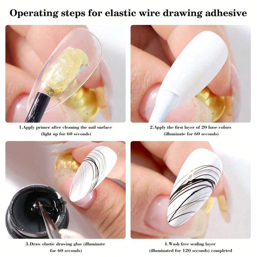 Hot Selling 6 Colors Nail Art Paint Diy Design Wire Liner Drawing Uv Gel Manicure Brush Nail Painting Set Gel Liner Nail Art Set