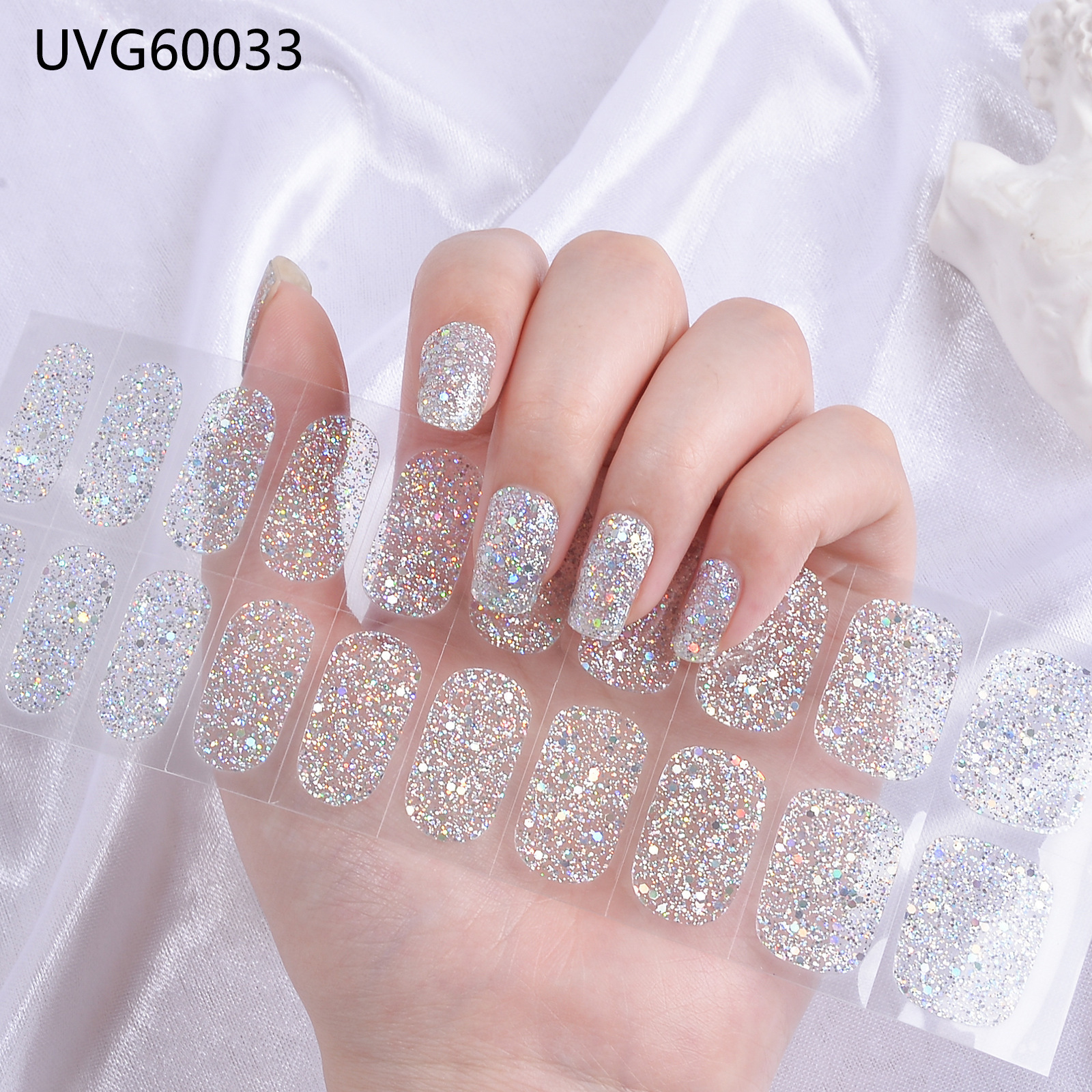 2024 Hot Sale Gel Nail Decoration Waterproof Wraps Self Adhesive Nail Wraps Gel Polish Semi-Cured Nail Stickers Art Korea