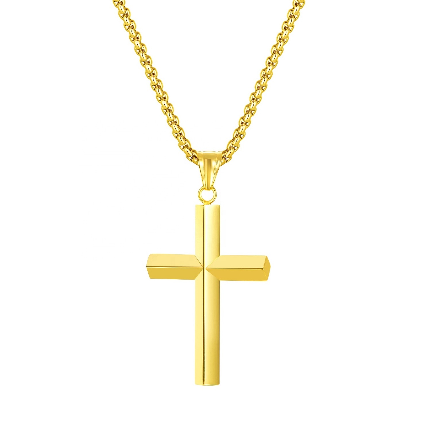 Trendy Hot Sale Products Personalized Wholesale Stainless Steel Cross Men's Necklace Accessories