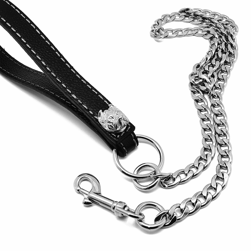 Pet Collars Leash Luxury Custom Gold Stainless Steel Big Dog Chain Collars With Leash