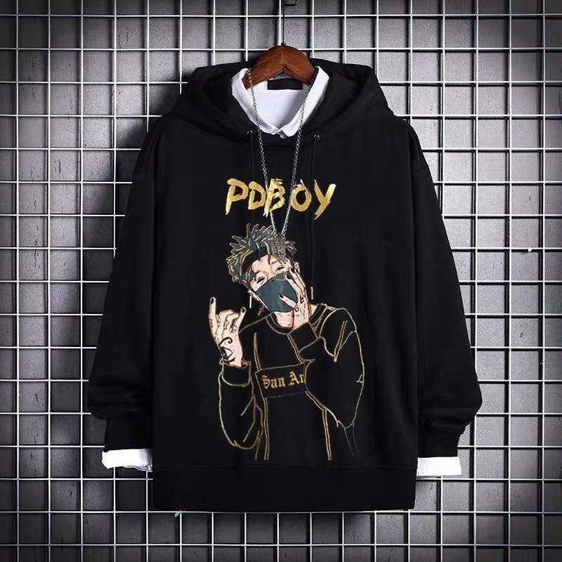 2022 Latest Design Spring Men'S Printed Hooded Plus Size Men's Hoodie Jacket Hip-Hop Loose Sweater Organic Cotton Sports Hoodies