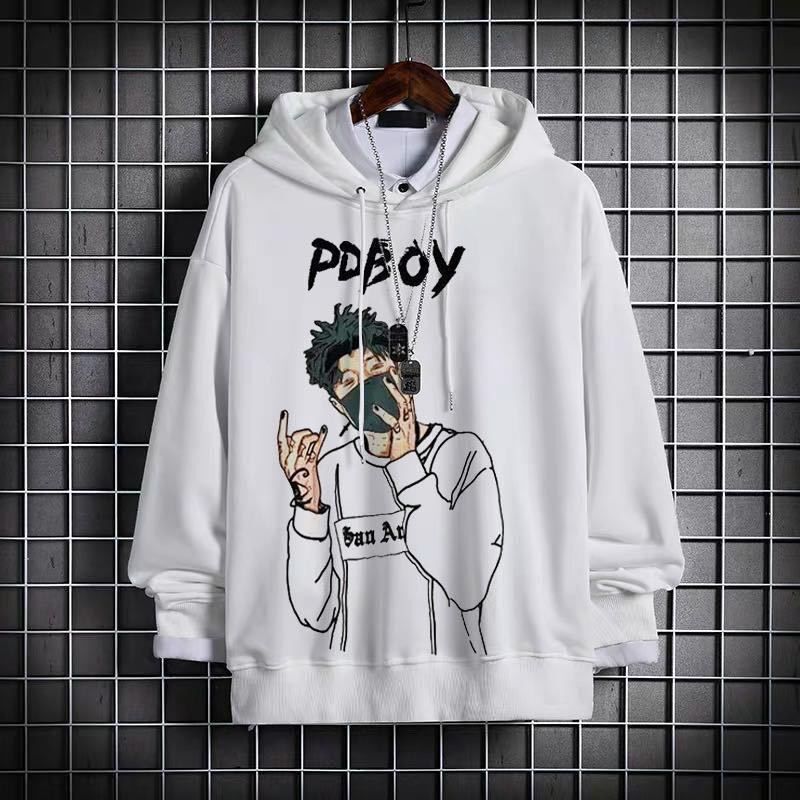 2022 Latest Design Spring Men'S Printed Hooded Plus Size Men's Hoodie Jacket Hip-Hop Loose Sweater Organic Cotton Sports Hoodies