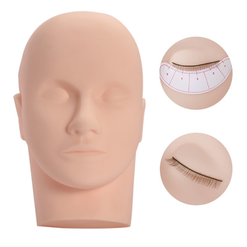 Wholesales Silicone Lying Fake Head Model Beauty product Training Mannequin Head Practice Make Up Tools Silicone Practice Head